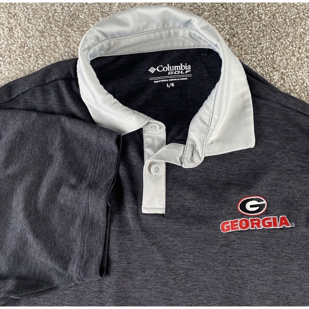 Columbia Golf Georiga Bulldogs Color rush Polo Shirt Mens L Performance UGA NCAA